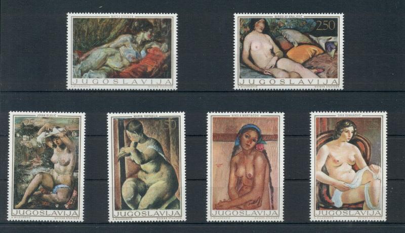 Nude Art Paintings Sternen Kraljevic Bijelic Yugoslavia MNH stamps set 