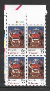 UNITED STATES, 2336,  MNH, PLATE BLOCK OF 4, DELAWARE