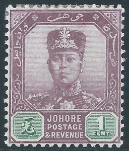 Malaya - Johore, Sc #59, 1c MH