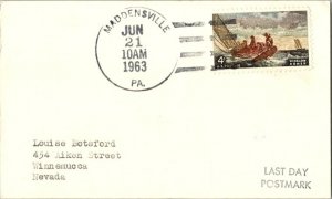 United States Pennsylvania Maddensville 1963 4-bar  1849-1963  Postcard  Phil...