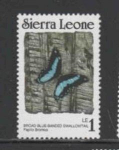 SIERRA LEONE #862 1987 1le BUTTERFLY MINT VF NH O.G