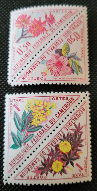 Cameroons, postage due, J 36-37, attached triangles, 50c-1 Fr., 1963, unused.