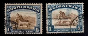 South Africa Scott 43a, 43b Used stamp pair