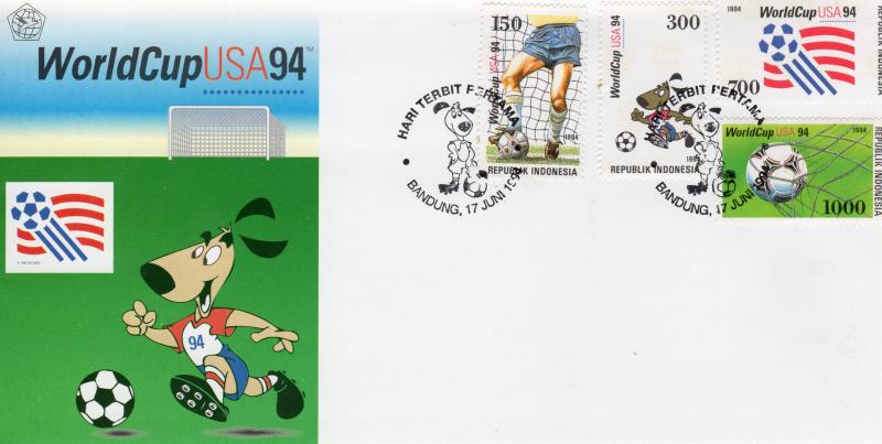 INDONESIA 1994 Sc#1577/1580 Football World Cup USA Set (4)  F.D.C.