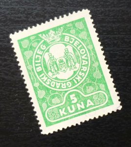 Croatia NDH Local BJELOVAR Revenue WWII Stamp 5 KUNA B3
