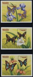 Dominica 2199-2201 MNH Butterflies, Flowers