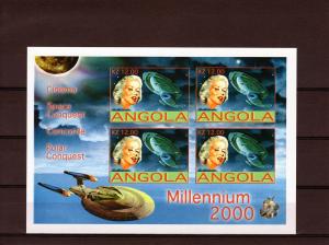 M.Monroe/Giotto/Pole/Angola 4 Shlt.imperf.Angola 2001 MNH VF