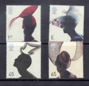 Great Britain Sc 1977-80  2001 Womens Hats  stamp set mint NH