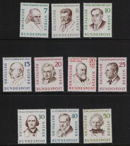 Germany Berlin 1957 MNH  portraits 10 vals complete