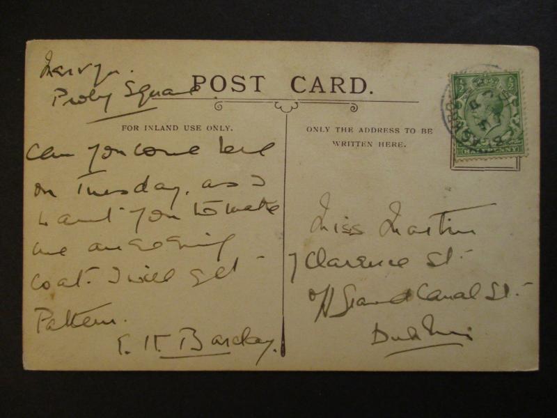 1916 Robt Roberts Cafe 19 Suffolk St Dublin Real Picture Postcard Cover