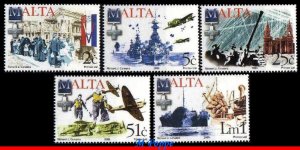 1219-23 MALTA 2005 END OF WORLD WAR II, BATTLE, PLANE, SHIPS, HISTORY, SET MNH