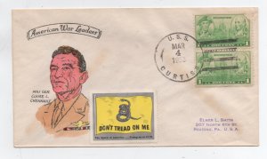 790 pair Gen. Claire Chennault on ships cancel cover U.S.S. Curtiss Mar 4, 1953