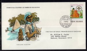 Cook Islands 701b Boy Scouts Typed FDC