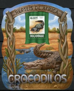 Mozambique Reptiles Stamps 2015 MNH Crocodiles Dwarf Crocodile Fauna 1v S/S I