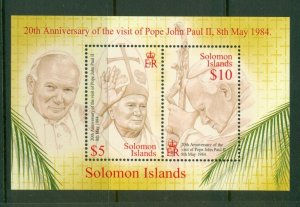 Solomon Islands #970 (2004 Visit of Pope John Paul sheet) VFMNH CV $7.00