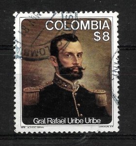 COLOMBIA 1979 GENERAL URIBE, MILITARY, STATESMAN ANNIV OF DEATH USED SC 875