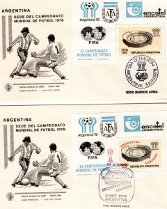 Argentina 1978 Sc#1192/1193 FOOTBALL WORLD CUP ARGENTINA 2 Souvenir Sheets FDC