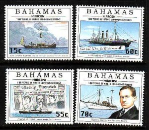 Bahamas-Sc#865-8- id9-unused NH set-Ships-Marconi-Telecommunications-1996-