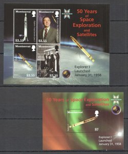 B1214 2008 Montserrat 50 Years Of Space Exploration And Satelites 1Kb+1Bl Mnh