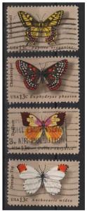 USA 1977 Scott 1712, 1713, 1714, 1715 (4) used - Butterfly