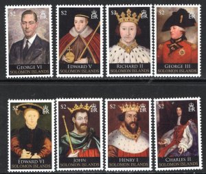 Thematic stamps solomon is 2010 KINGS & QUEENS 3rd series 8v mint