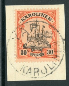 Germany 1901 Caroline Islands 30pf Unwmk (Sc #17) on Piece CDS Signed F134