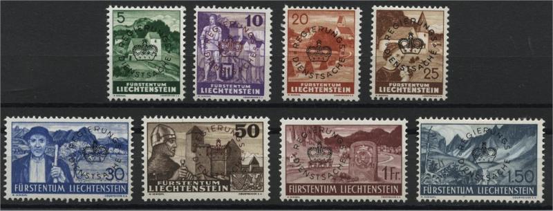 LIECHTENSTEIN OFFICIALS 1937-38, LH SET