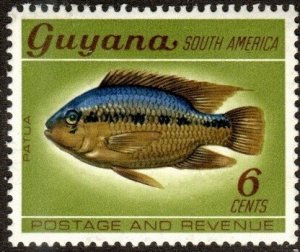 Guyana 43 - Mint-H - 6c Black Acara (1968) (cv $0.60)