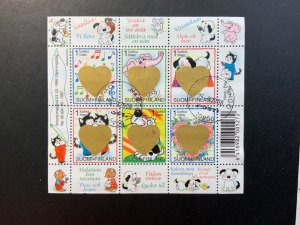 Finland USED/canceled  #1072  Souvenir sheet SCV  $9.50 Valentines #1 6416982001272