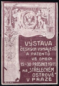 1911 Czechoslovakia Poster Stamp Exhibition Of Czech Inventions And Patents