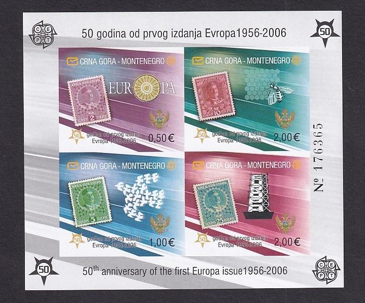 Montenegro   #129E   MNH  2006  imperf  Europa stamps 50th anniversary
