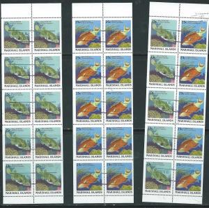 Marshal Islands #171a,174a,174b Booklet Panes-EBEY PC (MNH) 