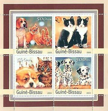 Guinea-Bissau - Cats & Dogs - 4 Stamp  Sheet GB3135