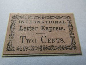 US Stamps Local Carrier-International Letter Express 2 Cents, Mid 1800s MH,