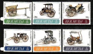 Bermuda-Sc#607-12- id6-unused NH set-Carriages-1991-please note there is gum gl