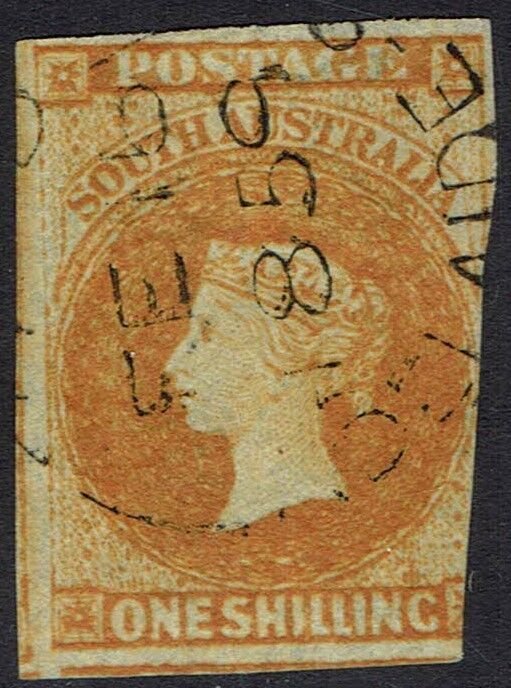 SOUTH AUSTRALIA 1856 QV 1/- IMPERF USED  