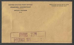 U.S. Post Office Envelope Stamped Forms 3547 & Postage Due