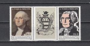 St.Thomas, Scott cat. 662-663. George Washington issue with Gutter label. ^