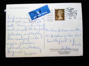J) 1972 ENGLAND, MACHINES, POSTCAR, AIRMAIL, CIRCULATED COVER, FROM ENGLAND TO U