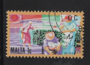 Malta   #593  cancelled  1981  growing cotton 1c