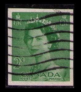 CANADA 1953 POSTAL STATIONERY CUT SQUARE 2c GREEN #U73