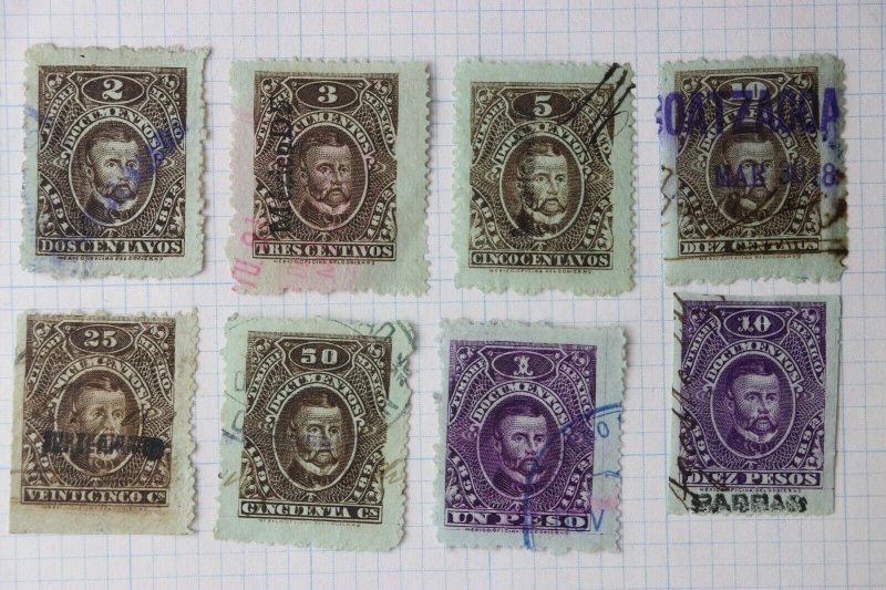 Mexico Revenue Documentary DO189 partial set 1891-1892 10 peso