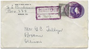 US #566 & Washington embossed on Registered envelope. Post marks on back. Nice.