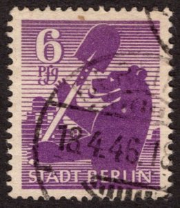 1945, Germany, Allied Occupation of Berlin 6pf, Used, Sc 11N2