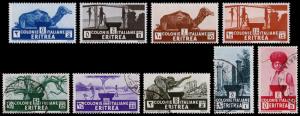 Eritrea Scott 158-166 (1934) Used/Mint H VF, CV $35.00 B