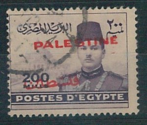 60917 - EEGYPT Palestine - STAMPS: Michel # 19 USED - SHIFTED OVERPRINTS!-