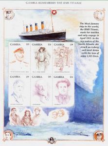 GAMBIA SHEET TITANIC SHIPS