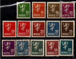 Norway 115-117 MH, 118 Used, 119-123 MH, 124-5 Used, 125-128 MH. Set