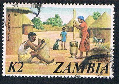 Zambia 148 Used Village Scene 1975 (BP26511)