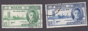 Malta # 206-207, Peace Issue, Used, 1/2 Cat.